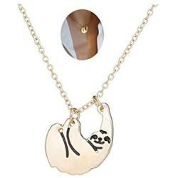 CHUYUN 3 Colors Hollow Design Snail Necklace Tiny Animal Pendant Sloths Jewelry Cute Animal Charm Necklace