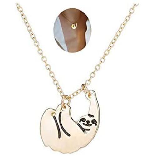 CHUYUN 3 Colors Hollow Design Snail Necklace Tiny Animal Pendant Sloths Jewelry Cute Animal Charm Necklace