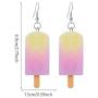 6 pairs Resin Ice Cream Hanging Earrings Women Imitation Food Geometric Earring Girls Funny Cute Aesthetic Kawaii Jewelry Earrings