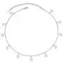 S925 Sterling Silver Celestial Jewelry Lucky Star Hollow Choker Necklace Disc Chain Statement Short Chain Necklace for Women Girls