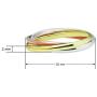 925 Sterling Silver Triple Interlocked Rolling High Polish Ring | Rose & Yellow Gold Flashed | Full & Half Sizes 5-14