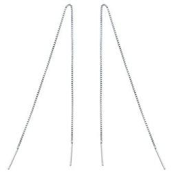 Sterling Silver Tassel Threader Drop Earrings