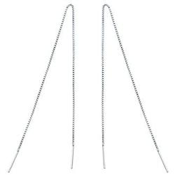 Sterling Silver Tassel Threader Drop Earrings