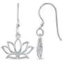 Small Lotus Lace Flower Drop Dangle Swing Earrings in 925 Sterling Silver Jewelry for Women and Girls Small Lotus Lace Flower Drop Dangle Swing Earrings in 925 Sterling Silver Jewelry for Women and Girls