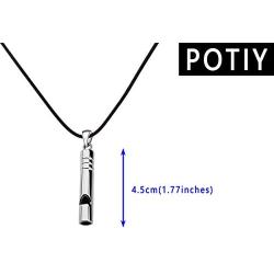 POTIY Whistle Pendant Necklace Coach Whistle Emergency Survival Whistle for Camping Hiking Hunting and Pet Training Cylinder Pendant Necklace for Men and Women