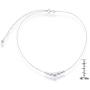 Sterling Silver 12'' + 3'' Italian Diamond-Cut Moon-Beads Choker Necklace