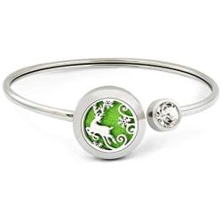 VENDAB Reindeer Bracelet Stainless Steel Magnetic Aromatherapy Essential Oils Diffuser Reindeer Bangle Jewelry: Calming Relaxation Christmas Holiday Bracelet for Women and Girls