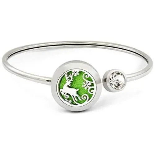 VENDAB Reindeer Bracelet Stainless Steel Magnetic Aromatherapy Essential Oils Diffuser Reindeer Bangle Jewelry: Calming Relaxation Christmas Holiday Bracelet for Women and Girls VENDAB Reindeer Bracelet Stainless Steel Magnetic Aromatherapy Essential Oils Diffuser Reindeer Bangle Jewelry: Calming Relaxation Christmas Holiday Bracelet for Women and Girls