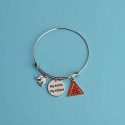 AKTAP Delta Sigma Theta Sorority Paraphernalia Gift My Soror My Sister Elephant Charm Bracelet DST Jewelry Greek Sorority Sisterhood Gift