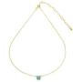 Yellow Gold Flashed Sterling Silver Solitaire Choker Necklace Made with Swarovski Crystal
