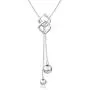 Long Necklace S925 Sterling Silver Tassel Round Ball Necklace for Women, 30 inches
