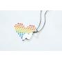 AIKESIWAI Lesbian Necklace,Lesbian Stuff,Pride Rainbow Necklace,Stainless Steel Rainbow Pendant, LGBT Pendant, Gay Lesbian Pride Pendant