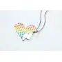 AIKESIWAI Lesbian Necklace,Lesbian Stuff,Pride Rainbow Necklace,Stainless Steel Rainbow Pendant, LGBT Pendant, Gay Lesbian Pride Pendant