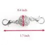 Ruwado 2 Pcs Locking Magnetic Clasps with Rhinestone Lobster Clasps Metal Vintage Converter Chain Extenders Accessories for Jewelry Making Necklace Bracelet DIY Crafting Project (Round)