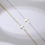 NECOCY 14K Gold/Silver Plated Dainty Sideways Cross Bracelets Tiny Handmade Cross Pendant Adjustable Link Chain Bracelets for Women