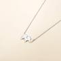 FANCIME White/Yellow/Rose Gold Plated 925 Sterling Silver High Polished Cute Mini Small Lucky Elephant Family Dainty Pendant Necklace For Women Girls, 16'' + 2'' Extender