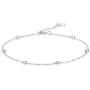 Sllaiss 925 Sterling Silver Bead Chain Bracelets for Women Girls Adjustable Bracelet White Gold Plated Dainty Minimal Bead Chain Jewelry 6”