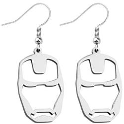 ENSIANTH Iron Man Necklace Iron Man Earrings Iron Man Jewelry Fathers Gift Mother’s Gift Avenger Fan Gift