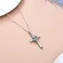 ROMANTIC WORK Owl Urn Pendant Cremation Necklace for Ashes Sterling Silver Cross Religious Jewelry Memory Gift for Women
