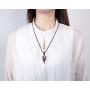 XIANNVXI Healing Crystal Stone Necklace 6 Facet Gemstone Pointed Crystals Pendant Necklaces Adjustable Rope Natural Chakra Reiki Spiritual Jewelry for Men Women
