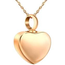 XIUDA Heart Cremation Necklace with Memorial Pendant Cremation Jewelry for Ashes Premium Stainless Steel Ashes Keepsake