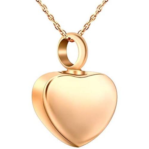XIUDA Heart Cremation Necklace with Memorial Pendant Cremation Jewelry for Ashes Premium Stainless Steel Ashes Keepsake