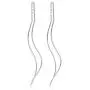 Silver RoseGold lightweight Double Linear Curved Tassel Threader Drop Dangle Earrings for women girls Jewelry Gift