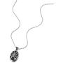 COOLSTEELANDBEYOND Mens Womens Steel Vintage Spider Skull Oval Pendant Necklace, Silver Black, 30 inches Ball Chain