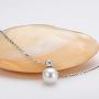 Pearl Necklace Single Freshwater White Pearl Pendant Bar Necklace with Silver Chain Jewelry Gifts for Women Girls