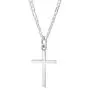 XP Jewelry Sterling Silver Small Plain Cross Pendant Figaro Chain Necklace Italian Made - Choice of Lengths XP Jewelry Sterling Silver Small Plain Cross Pendant Figaro Chain Necklace Italian Made - Choice of Lengths