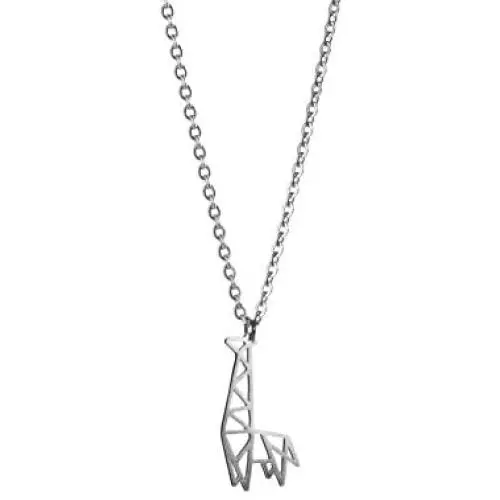 La Menagerie Giraffe Silver Origami Jewelry & Silver Geometric Necklace – 925 Sterling Plated Silver Necklace & Giraffe Necklaces for Women – Giraffe Necklace for Girls & Origami Necklace La Menagerie Giraffe Silver Origami Jewelry & Silver Geometric Necklace – 925 Sterling Plated Silver Necklace & Giraffe Necklaces for Women – Giraffe Necklace for Girls & Origami Necklace
