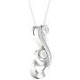IGI Certified 1/6Ct TDW Diamond Sterling Silver Two Stone Pendant Necklace For Women.