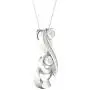 IGI Certified 1/6Ct TDW Diamond Sterling Silver Two Stone Pendant Necklace For Women.