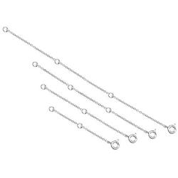 Necklace Extenders Necklace Chains Sterling Silver Bracelet Anklet Extenders Set 2, 3, 4, and 6 Inches in Silver, Gold, and Rose Gold