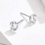 Cubic Zirconia Hypoallergenic Stud Earrings for Women Men Girls, BAMOER Sterling Silver with 14K White Gold Multi-Element Earring