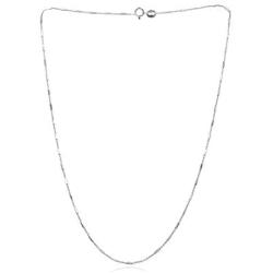 Sea of Ice Sterling Silver 1mm Diamond-Cut Bar Station Rolo Chain Necklace for Women, Size 14'' - 36'' Italy