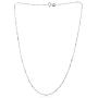 Sea of Ice Sterling Silver 1mm Diamond-Cut Bar Station Rolo Chain Necklace for Women, Size 14'' - 36'' Italy