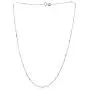 Sea of Ice Sterling Silver 1mm Diamond-Cut Bar Station Rolo Chain Necklace for Women, Size 14'' - 36'' Italy Sea of Ice Sterling Silver 1mm Diamond-Cut Bar Station Rolo Chain Necklace for Women, Size 14'' - 36'' Italy