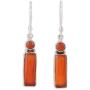 NOVICA Carnelian .925 Sterling Silver Dangle Earrings Orange Allure