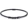 Mealguet Jewelry Black Braided Leather Chocker Necklace with Healing Lava Rock and Stainless Steel Magnet Closure for Men