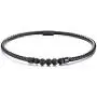 Mealguet Jewelry Black Braided Leather Chocker Necklace with Healing Lava Rock and Stainless Steel Magnet Closure for Men Mealguet Jewelry Black Braided Leather Chocker Necklace with Healing Lava Rock and Stainless Steel Magnet Closure for Men