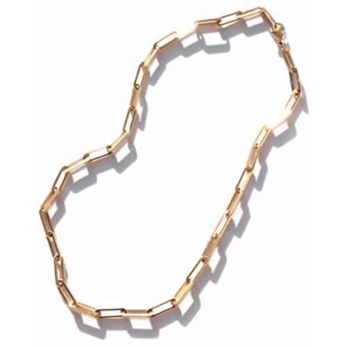 MooseMiroir Paperclip Chain Necklace for Women Girl 18k Real Gold Plated Stainless Steel Minimalistic Oval Link Choker y2k Jewelry y2k Necklace Preppy Jewelry chainsfor Women