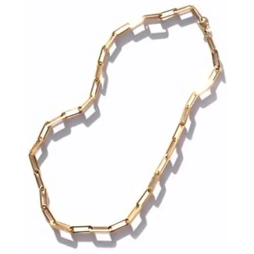 MooseMiroir Paperclip Chain Necklace for Women Girl 18k Real Gold Plated Stainless Steel Minimalistic Oval Link Choker y2k Jewelry y2k Necklace Preppy Jewelry chainsfor Women