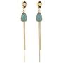 coadipress S925 Long Tassel Earrings for Women Girls Trendy Emerald Snake Bone Chain Resin Geometric Hypoallergenic Earrings Jewelry Gifts