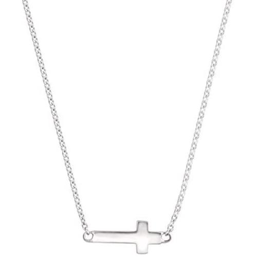 Silpada Simplex Cross Horizontal Cross Pendant Necklace in Sterling Silver, 16''