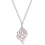 Disney, Beauty and the Beast Sterling Silver Belle’s Rose Pendant Necklace, 18”