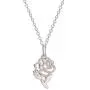 Disney, Beauty and the Beast Sterling Silver Belle’s Rose Pendant Necklace, 18” Disney, Beauty and the Beast Sterling Silver Belle’s Rose Pendant Necklace, 18”