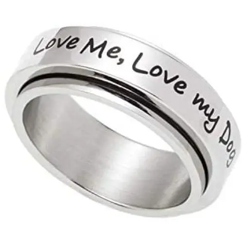 Joyful Sentiments Love Jewelry Stainless Steel Love Me, Love My Dog Spinner Ring Joyful Sentiments Love Jewelry Stainless Steel Love Me, Love My Dog Spinner Ring