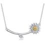 TRISHULA Shining Sunflower Daisy Necklace for Women,925 Sterling Silver You are My Sunshine Flower Pendant with Zircon/Ideal Gift for Wife/Mom/Daughter/Girlfriend