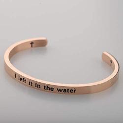 Baptism Gift For Women I Left it in The Water Cuff Bracelet Adult Baptism Gift, Baptized Bracelet for Teen Girl